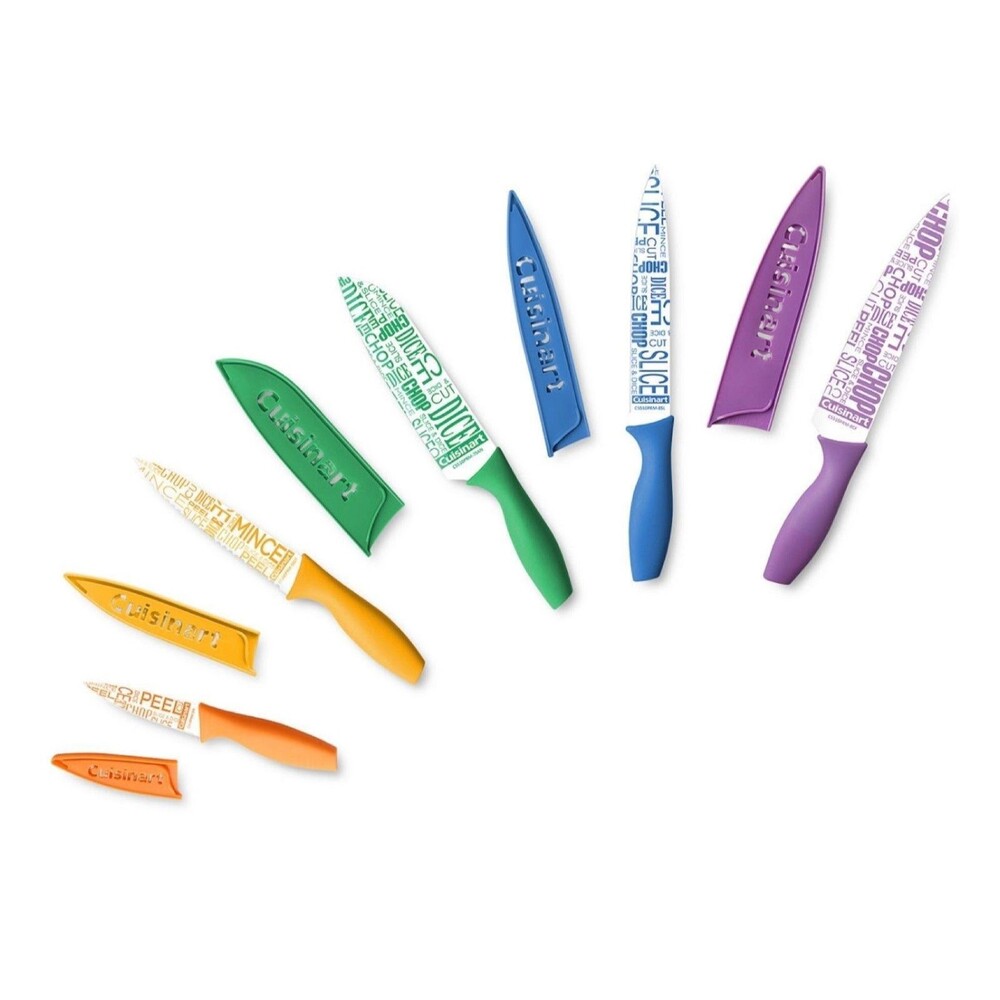10-Pc. Ceramic-Coated Printed Cutlery Set with Blade Guards